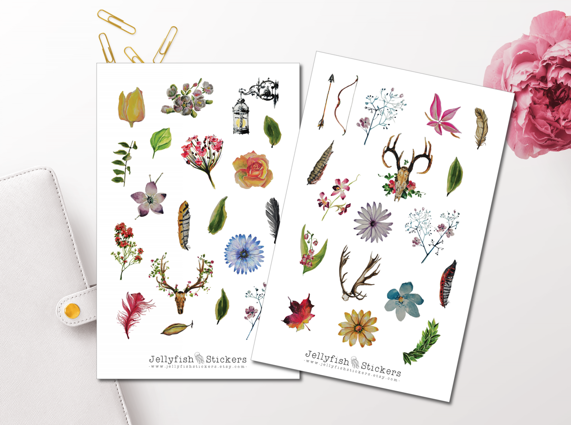 Boho Floral Sticker Set